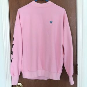 Lazy Oaf Pink Moody Faces Sweatshirt Sz Small